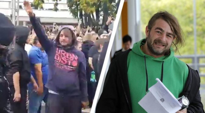 Hajlující demonstrant v Chemnitz byl nastrčený levičák